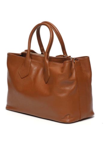 maison héritage PARIS Leder-Henkeltasche "Milia" in Hellbraun - (B)40 x (H)22 x (T)16 cm