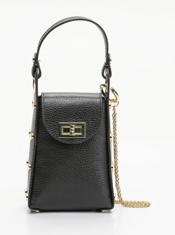 maison héritage PARIS Skórzana torebka "Vera" w kolorze czarnym na telefon - 12 x 17 x 5 cm