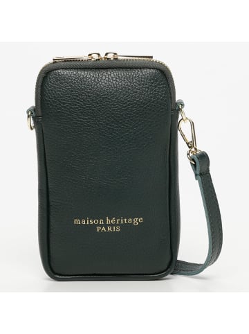 maison héritage PARIS Leren smartphonetas "Laila" donkergroen - (B)11 x (H)18 cm