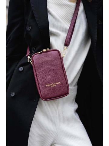 maison héritage PARIS Leder-Handytasche "Laila" in Bordeaux - (B)11 x (H)18 cm