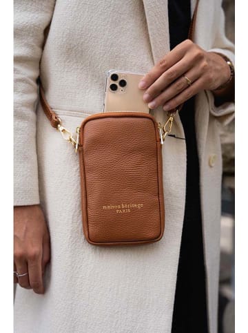 maison héritage PARIS Leren smartphonetas "Laila" lichtbruin - (B)11 x (H)18 cm
