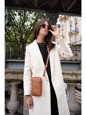 maison héritage PARIS Leder-Handytasche "Laila" in Hellbraun - (B)11 x (H)18 cm