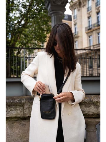 maison héritage PARIS Skórzana torebka "Laila" w kolorze czarnym na telefon - 11 x 18 cm