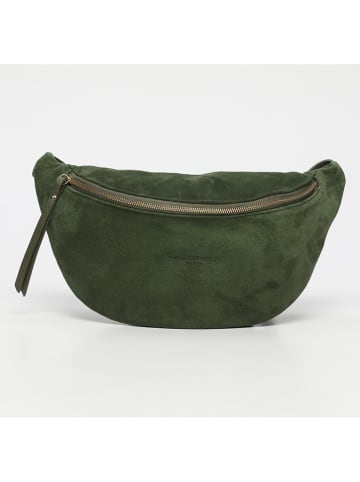 maison héritage PARIS Leren borstbuidel "Rachel" kaki - (B)34 x (H)17 cm