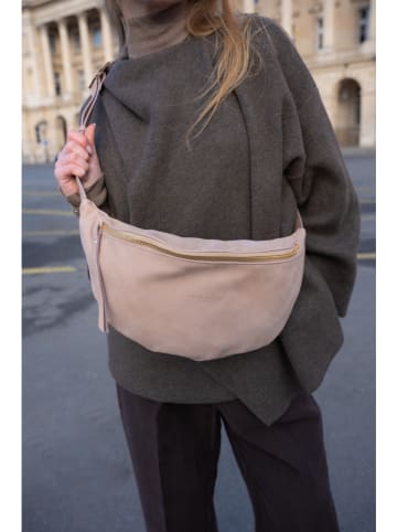 maison héritage PARIS Leren borstbuidel "Rachel" taupe - (B)34 x (H)17 x (D)10 cm