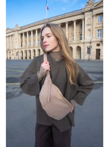 maison héritage PARIS Leren borstbuidel "Rachel" taupe - (B)34 x (H)17 x (D)10 cm