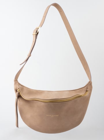 maison héritage PARIS Leren borstbuidel "Rachel" taupe - (B)34 x (H)17 x (D)10 cm