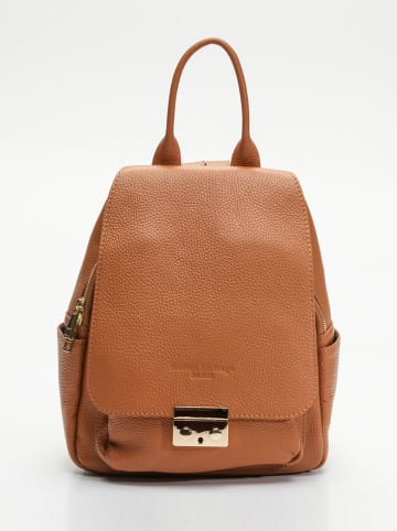 maison héritage PARIS Skórzany plecak "Helo" w kolorze jasnobrązowym - 24 x 29 x 11 cm