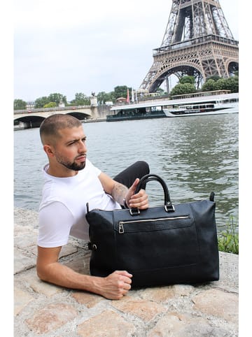 maison héritage PARIS Skórzany shopper bag "Diego" w kolorze czarnym - 48 x 29 x 14,5 cm