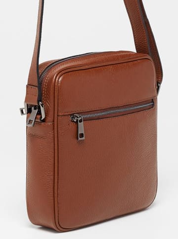 maison héritage PARIS Leren schoudertas "Kole" camel - (B)24,5 x (H)21 x (D)5,5 cm