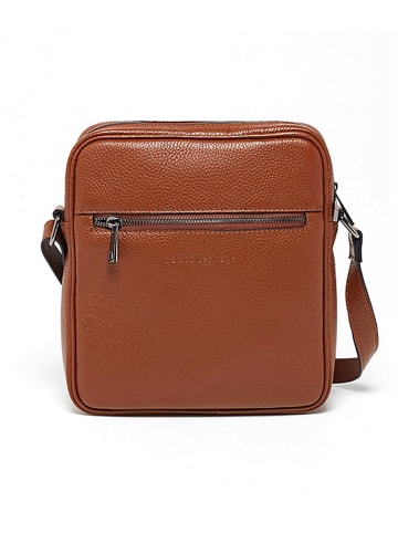 maison héritage PARIS Leren schoudertas "Kole" camel - (B)24,5 x (H)21 x (D)5,5 cm