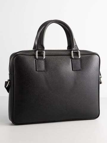 maison héritage PARIS Skórzana aktówka "Veci" w kolorze czarnym - 35 x 26,5 x 6,5 cm