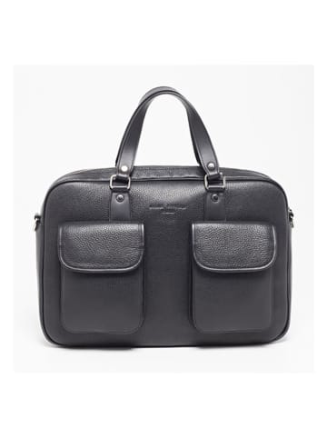 maison héritage PARIS Skórzana torba "Charlie" w kolorze czarnym na laptopa - 43 x 29 x 9 cm