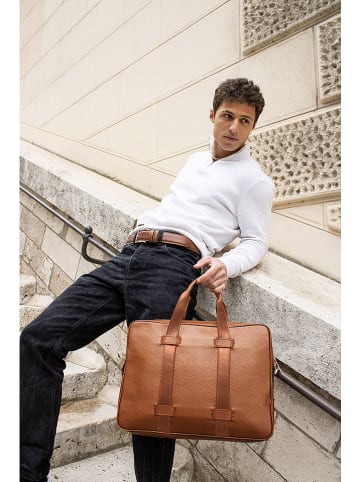 maison héritage PARIS Skórzana aktówka "Munz" w kolorze jasnobrązowym - 30 x 40 x 6 cm