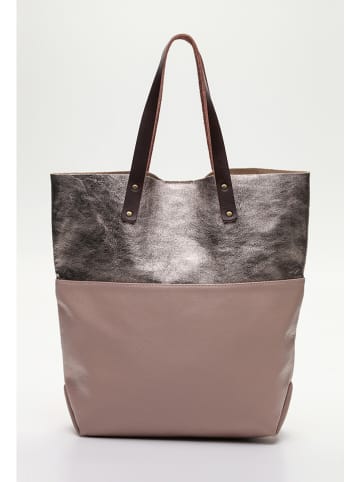 maison héritage PARIS Leren shopper "Alon" oudroze - (B)43 x (H)43 x (D)12 cm