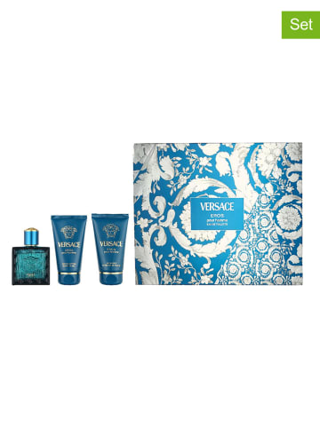 Versace 3tlg. Set: "Eros" - EdT, Duschgel und Aftershave-Balsam