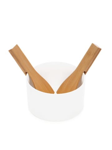 Homla 3-delige set: saladekommen "Fincan" wit/naturel - Ø 17 cm