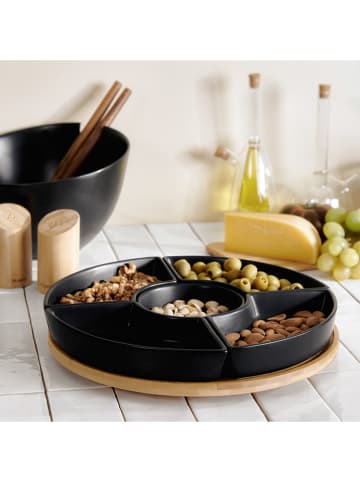 Homla 6tlg. Servierset ''Fincan'' in Hellbraun/ Schwarz - Ø 30 cm