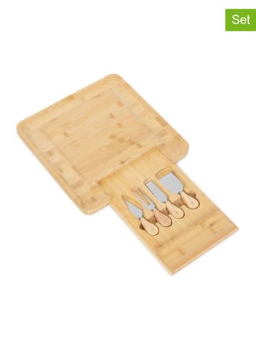 Homla 5tlg. Set: Servierbrett "Rumi" in Hellbraun