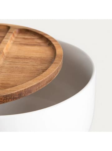 Homla Serveerschaal "Mooka" wit/bruin - Ø 24 cm