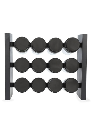 Homla 13tlg. Set: Gewürzregal mit Gewürzgläsern "Otto" in Schwarz
