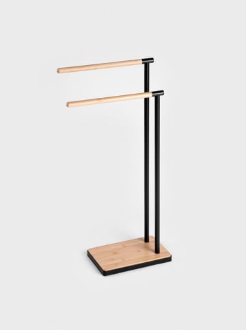 Homla Stojak "Fraz" w kolorze jasnobrązowo-czarnym na ręczniki - 39 x 78 x 18 cm