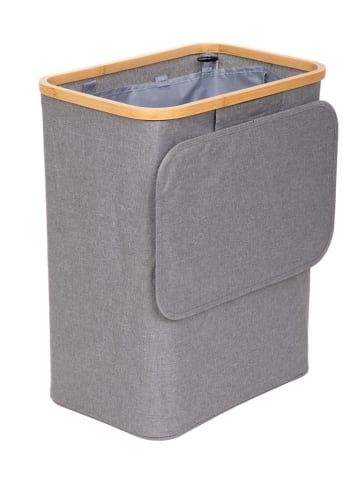 Homla Wäschekorb "Nellie" in Grau - (B)45 x (H)55 x (T)30 cm