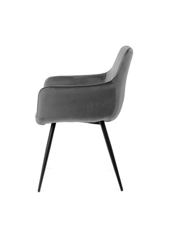 Homla Stuhl "Etienne" in Grau - (B)56 x (H)86 x (T)61 cm