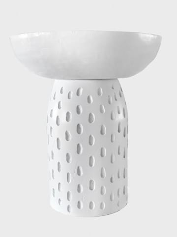 Homla Ława "Charme" w kolorze białym - wys. 42 x Ø 37 cm