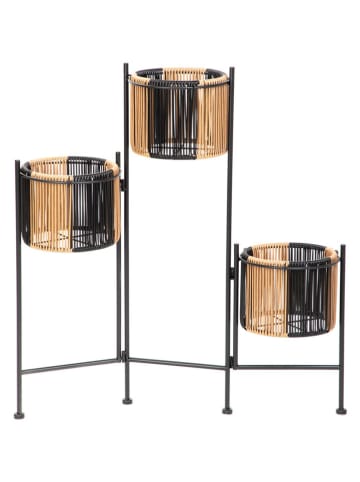 Homla Bloempot "Floero" beige/zwart - (B)67 x (H)70 x (D)23 cm