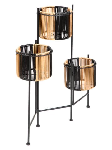 Homla Bloempot "Floero" beige/zwart - (B)67 x (H)70 x (D)23 cm