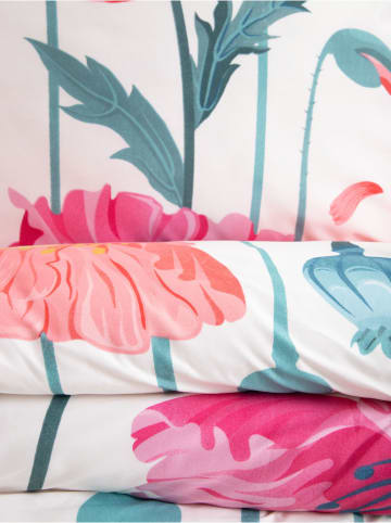 Homla Mikrofaser-Bettwäsche-Set "Selva" in Weiß/ Pink/ Grün