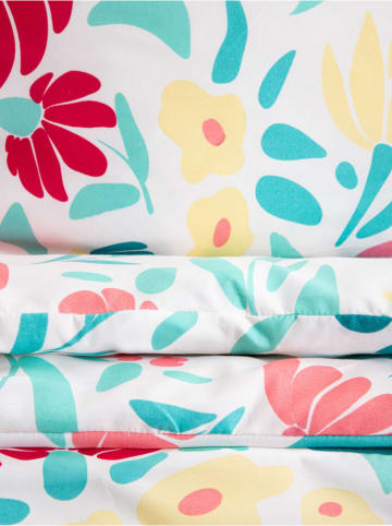 Homla Komplet pościeli "Caleya" w kolorze biało-różowo-turkusowym z mikrofibry