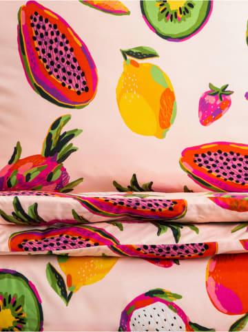 Homla Microvezel beddengoedset "Frutti" lichtroze/geel/groen