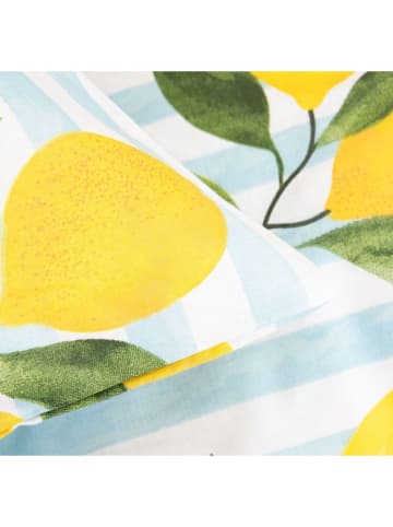 Homla Beddengoedset "Sidrum" wit/lichtblauw/geel