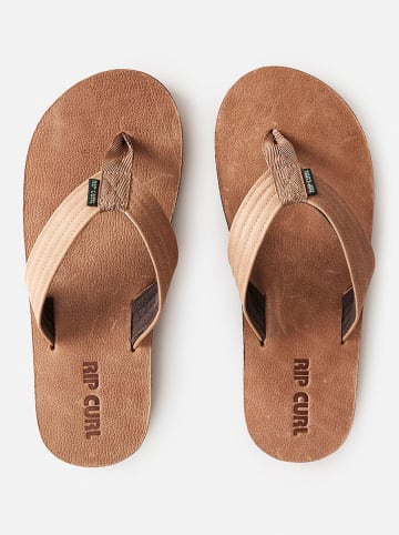 Rip Curl Leder-Zehentrenner "Revival" in Hellbraun