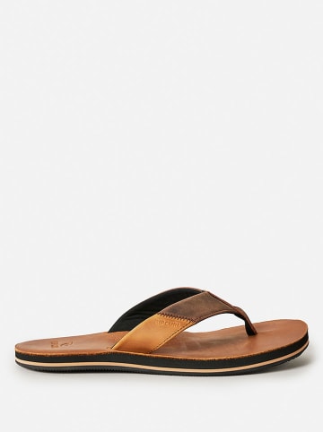Rip Curl Leder-Zehentrenner "Oxford" in Hellbraun