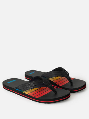 Rip Curl Japonki "Ripper Bloom" w kolorze czarnym ze wzorem