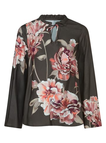 Heine Bluse in Anthrazit/ Rotbraun/ Rosé