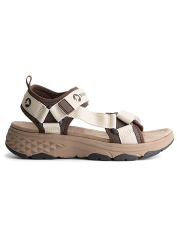 TRAVELIN' Leder-Trekkingsandalen "Angvik" in Creme/ Braun