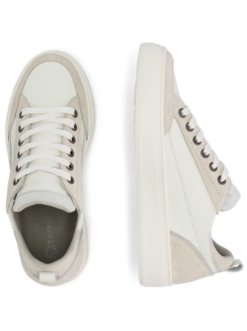 TRAVELIN' Skórzane sneakersy "Caris" w kolorze biało-beżowym