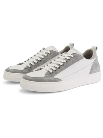 TRAVELIN' Leren sneakers "Croft" wit/grijs