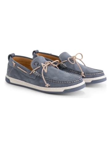 TRAVELIN' Leren mocassins "Falmouth" blauw