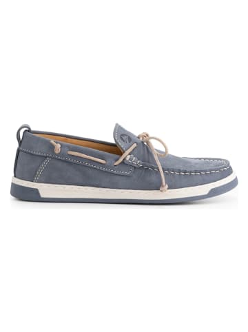 TRAVELIN' Leren mocassins "Falmouth" blauw
