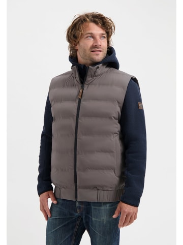 TRAVELIN' Doorgestikte bodywarmer "Magnus" grijs