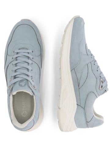 TRAVELIN' Skórzane sneakersy "Rampton" w kolorze błękitnym