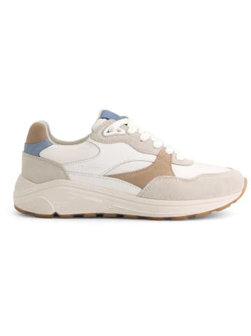 TRAVELIN' Leren sneakers "Rayleigh" wit/beige