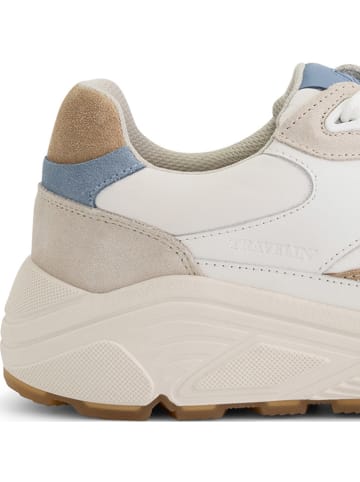 TRAVELIN' Leren sneakers "Romsey" wit/beige