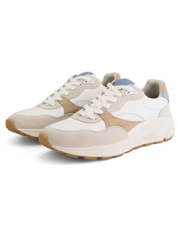 TRAVELIN' Leren sneakers "Romsey" wit/beige
