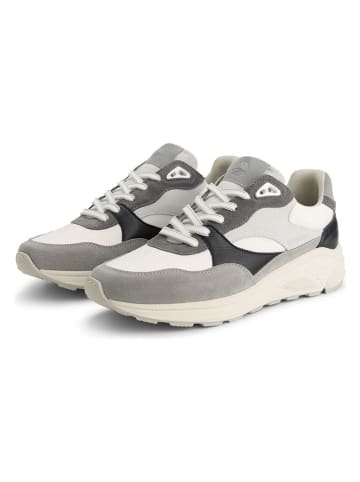 TRAVELIN' Leren sneakers "Ryde" grijs/wit